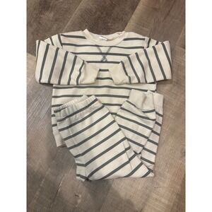 Cozy Neutral Striped Sweatshirt & Joggers Set | Lila &‎ Jack 4T